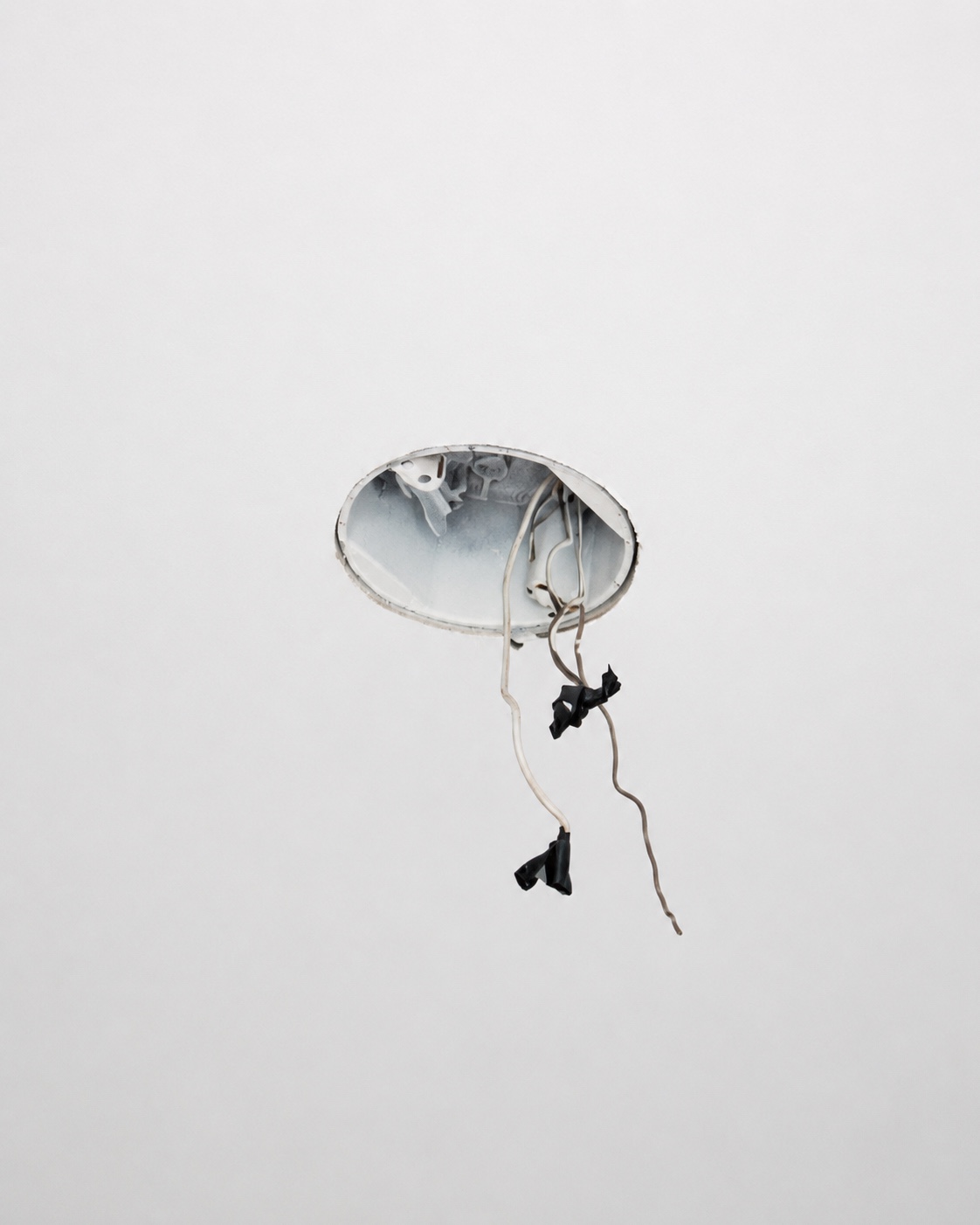 Before light fixture wiring