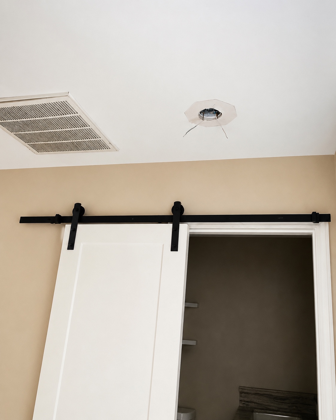 Before ceiling fixture area